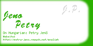 jeno petry business card