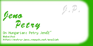 jeno petry business card